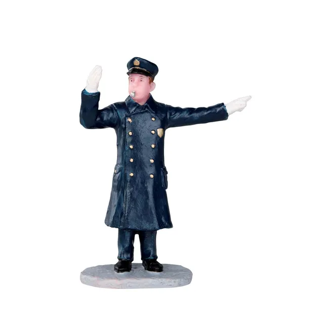 lemax-directing-traffic-figurine-policier-circulation-village-miniature image 1