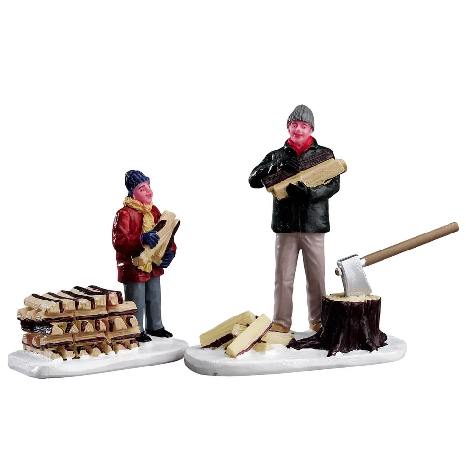 lemax-stacking-firewood-set-of-2-lot-2-figurines-b-cherons image 1