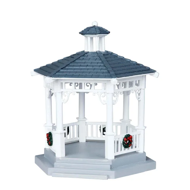 lemax-plastic-gazebo-with-decorations-set-of-6-kiosque-d-cor image 1