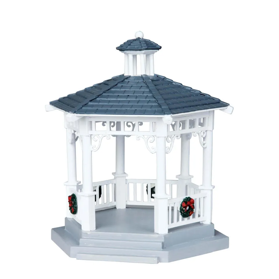 lemax-plastic-gazebo-with-decorations-set-of-6-kiosque-d-cor image 1