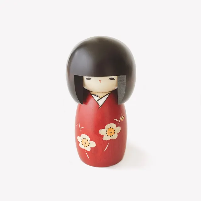 usaburo-kokeshi-kaika-rouge-floraison-poup-e-hana-monogatari image 1