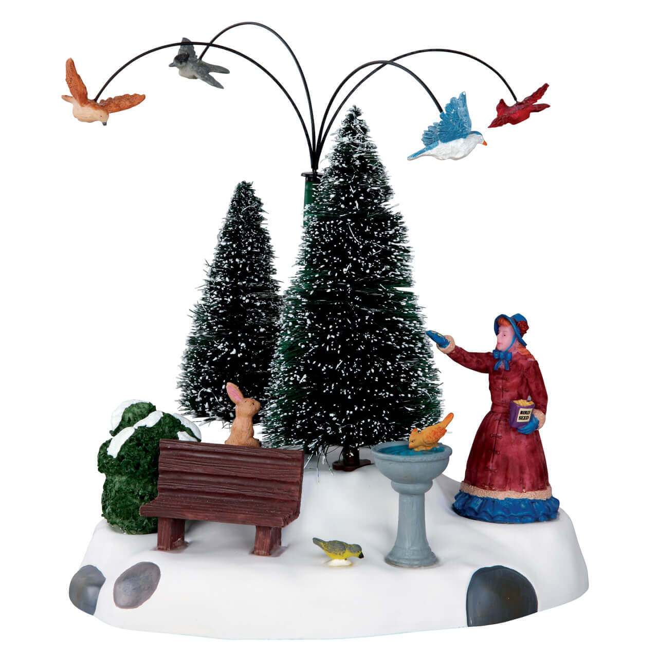 lemax-winter-feeding-set-of-2-figurines-oiseaux-d-hiver-miniatures image 1