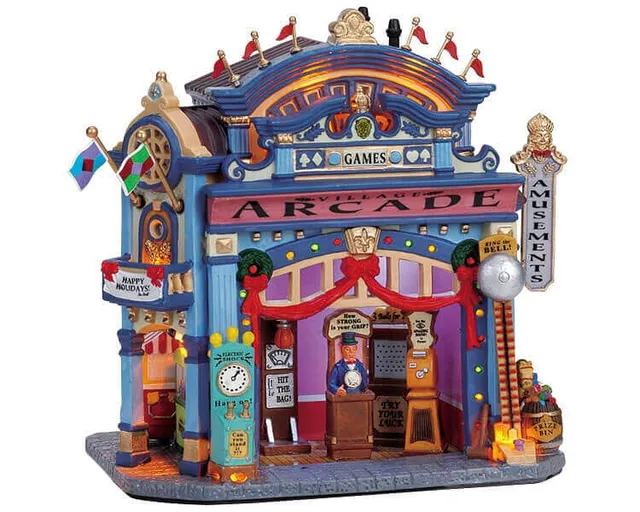 lemax-the-village-arcade-salle-d-arcade-miniature-village image 1