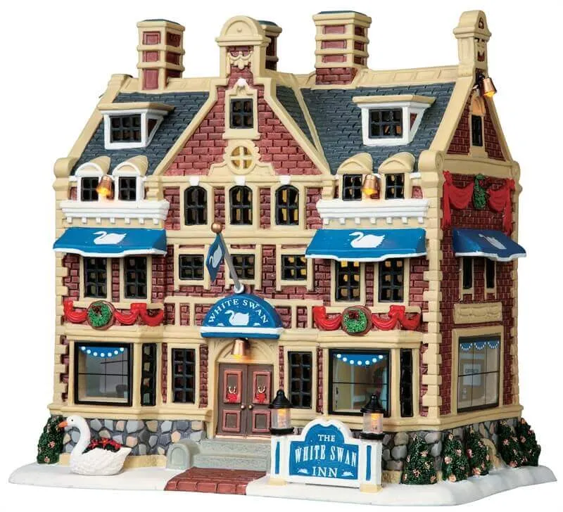 lemax-white-swan-inn-auberge-miniature-de-village image 1