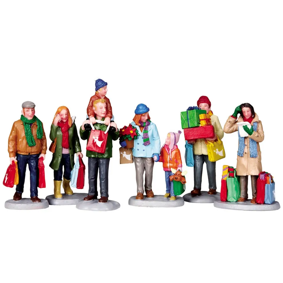 lemax-holiday-shoppers-set-of-6-lot-6-figurines-shopping-no-l image 1