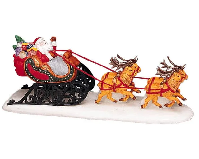 lemax-santa-s-sleigh-bound-figurine-miniature-tra-neau-du-p-re-no-l image 1