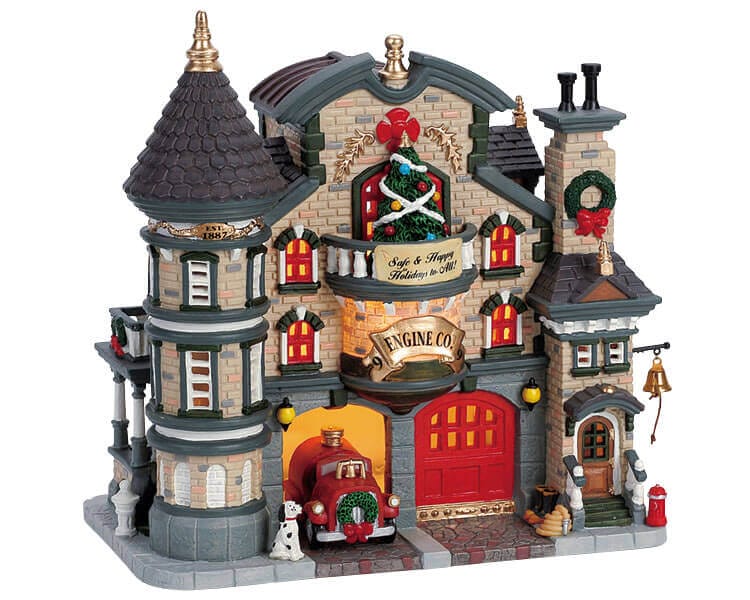 lemax-engine-company-no-9-b-timent-miniature-pompiers-de-collection image 1