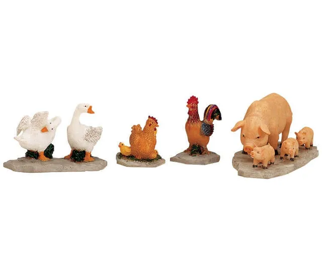 lemax-farm-animals-lot-figurines-animaux-de-ferme-miniatures image 1