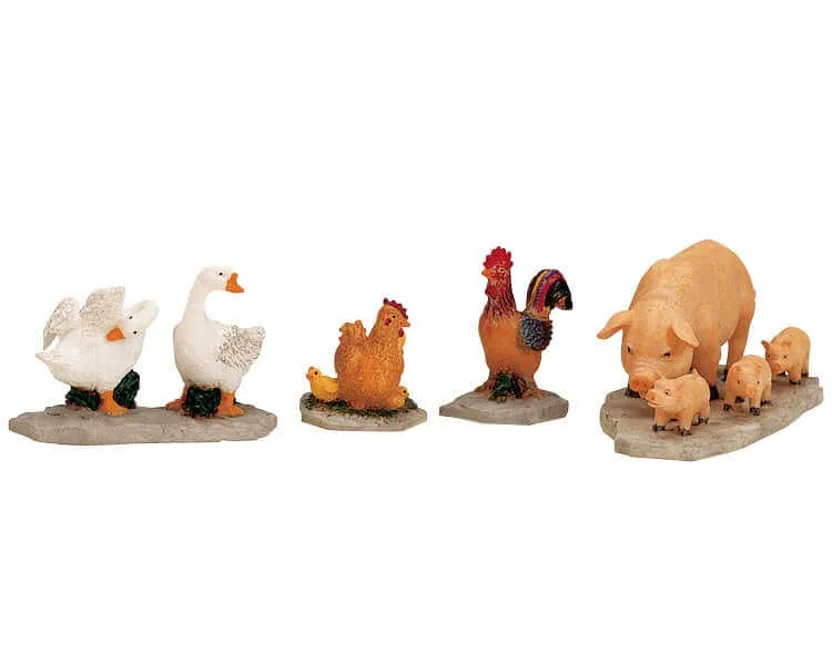 lemax-farm-animals-lot-figurines-animaux-de-ferme-miniatures image 1