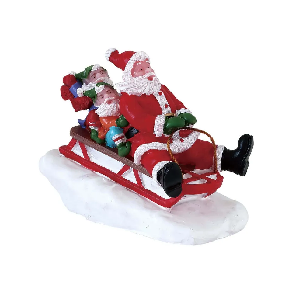 lemax-sledding-with-santa-santa-s-wonderland-figurine-miniature image 1