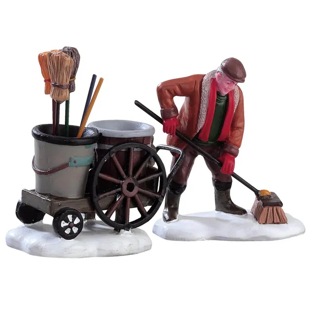 lemax-street-sweeper-lot-de-2-figurines-village-miniature image 1