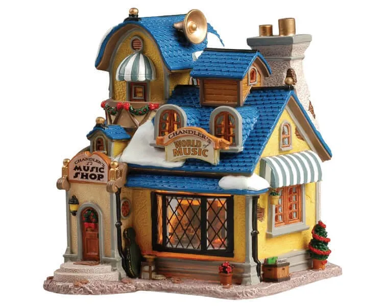 lemax-chandler-s-music-shop-boutique-de-musique-miniature-illumin-e image 1