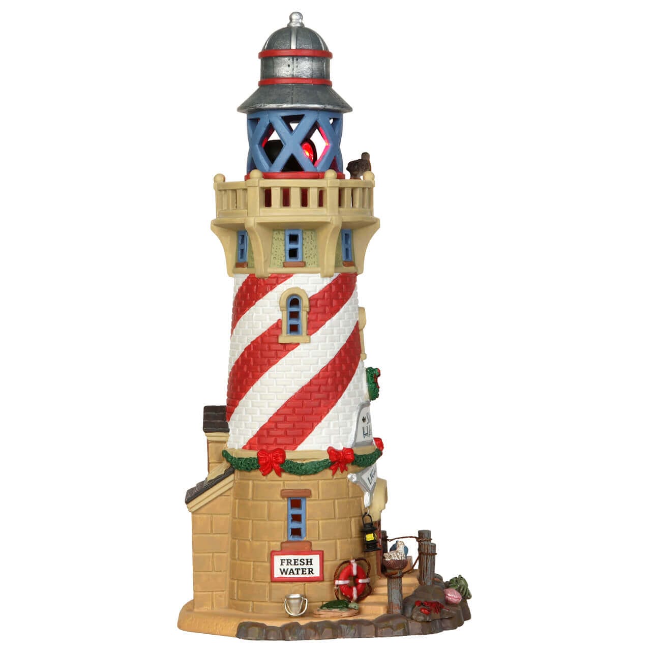 lemax-snug-harbor-lighthouse-phare-miniature-anim-faisceau-rotatif image 2