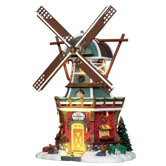 lemax-stony-brook-windmill-moulin-vent-miniature-anim image 1