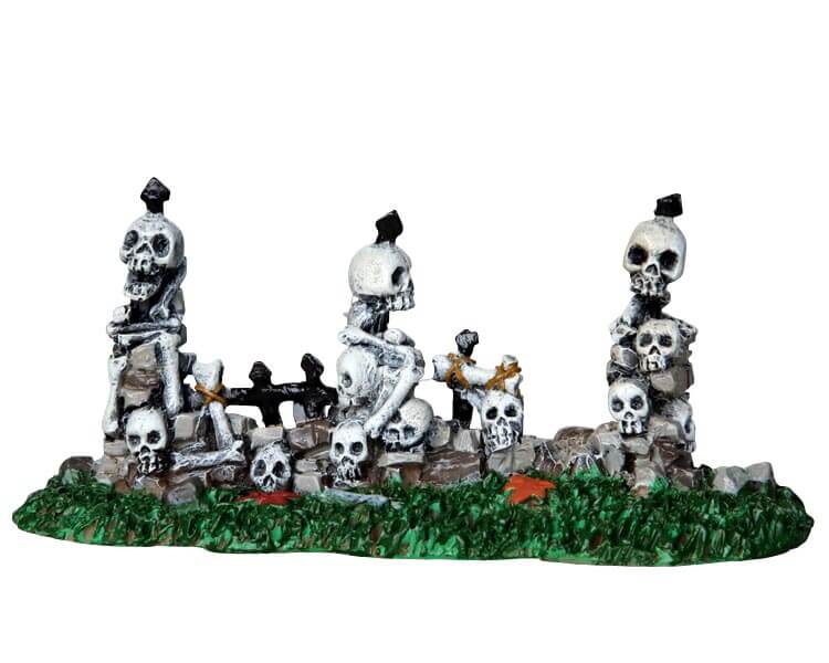 lemax-skull-and-stone-fence-cl-ture-miniature-spooky-town image 2