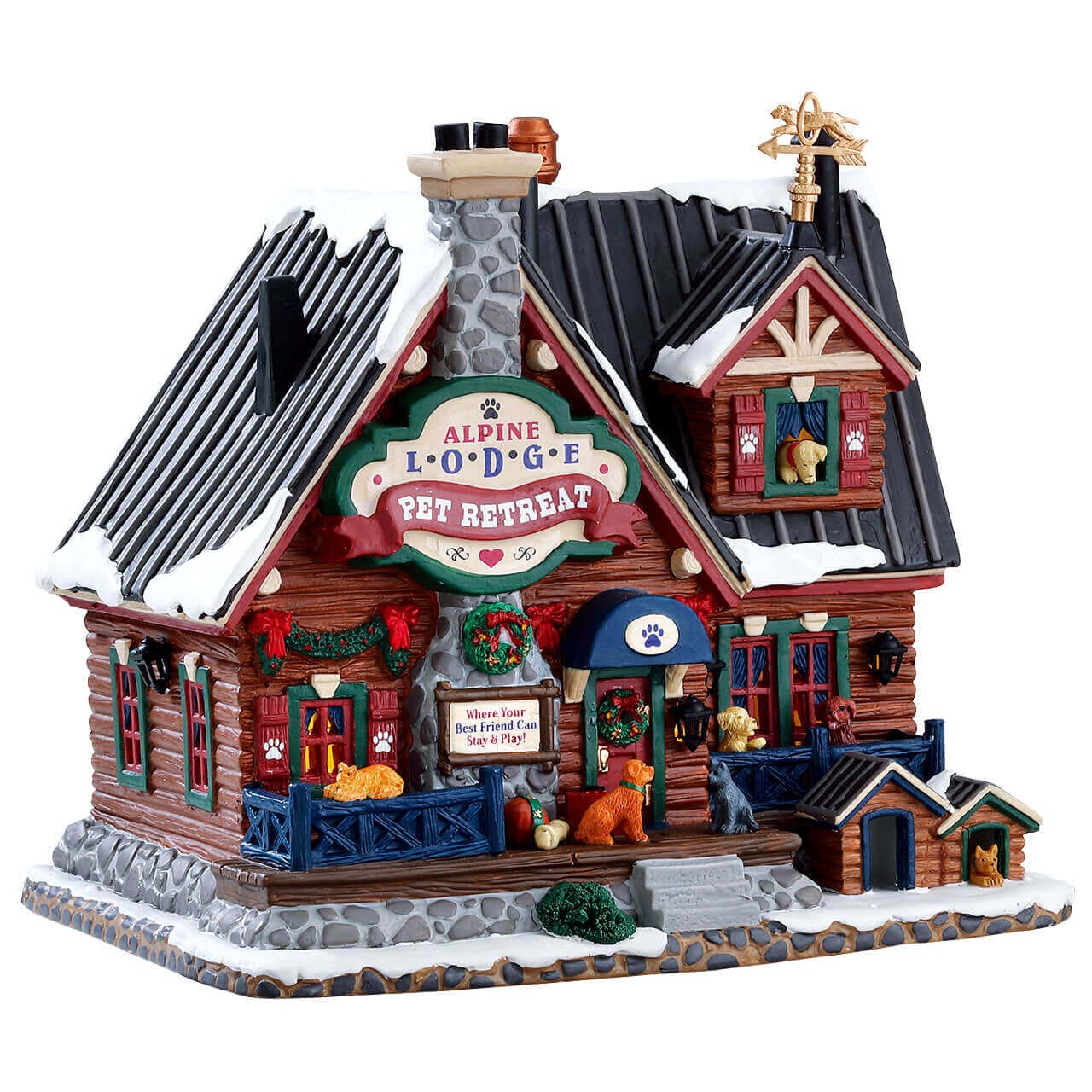 lemax-alpine-lodge-pet-retreat-chalet-miniature-vail-village image 1