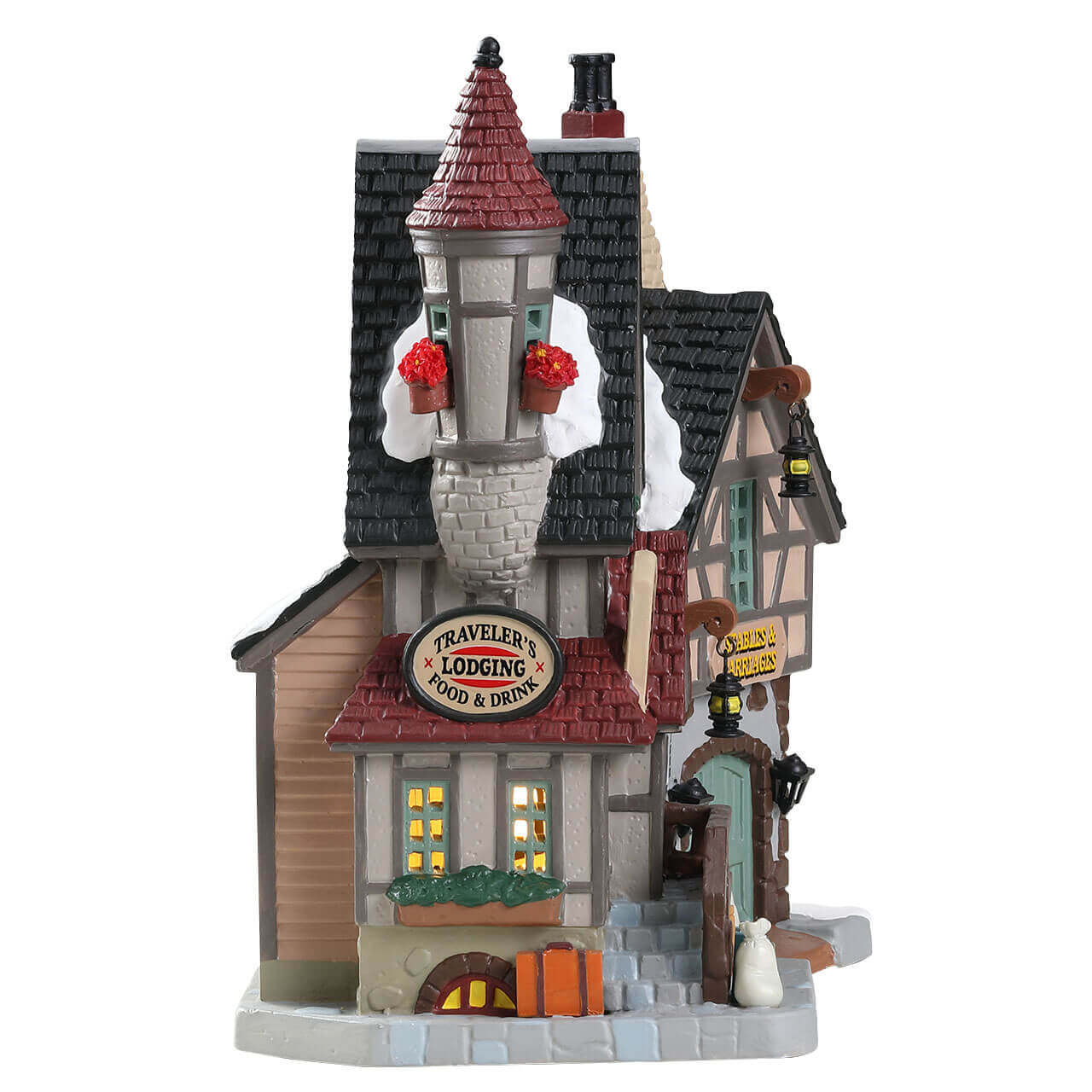 lemax-caddington-candlers-coaching-inn-auberge-miniature-lumineuse image 3