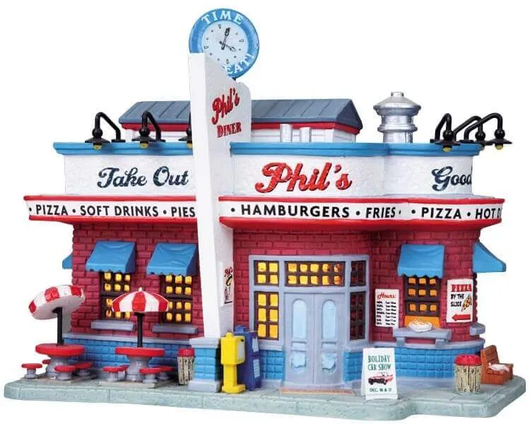 lemax-phil-s-diner-b-timent-diner-am-ricain-miniature-lumineux image 1