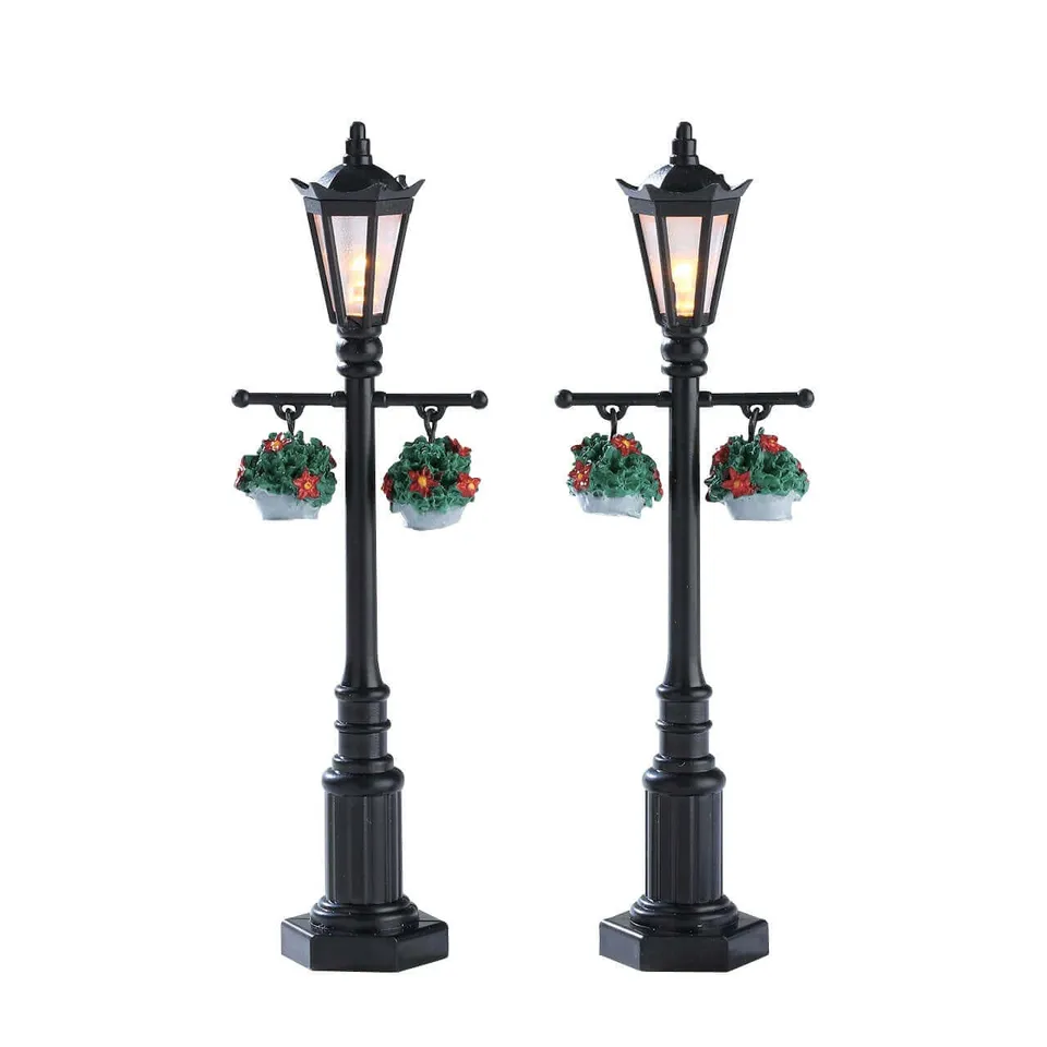 lemax-old-english-lamp-post-set-of-2-lot-2-lampadaires-miniatures image 1