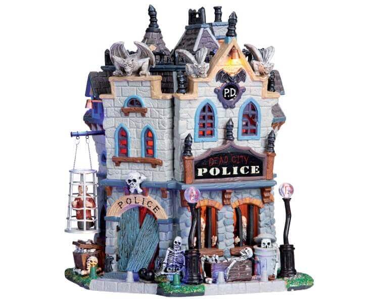 lemax-dead-city-police-station-b-timent-halloween-spooky-town image 1