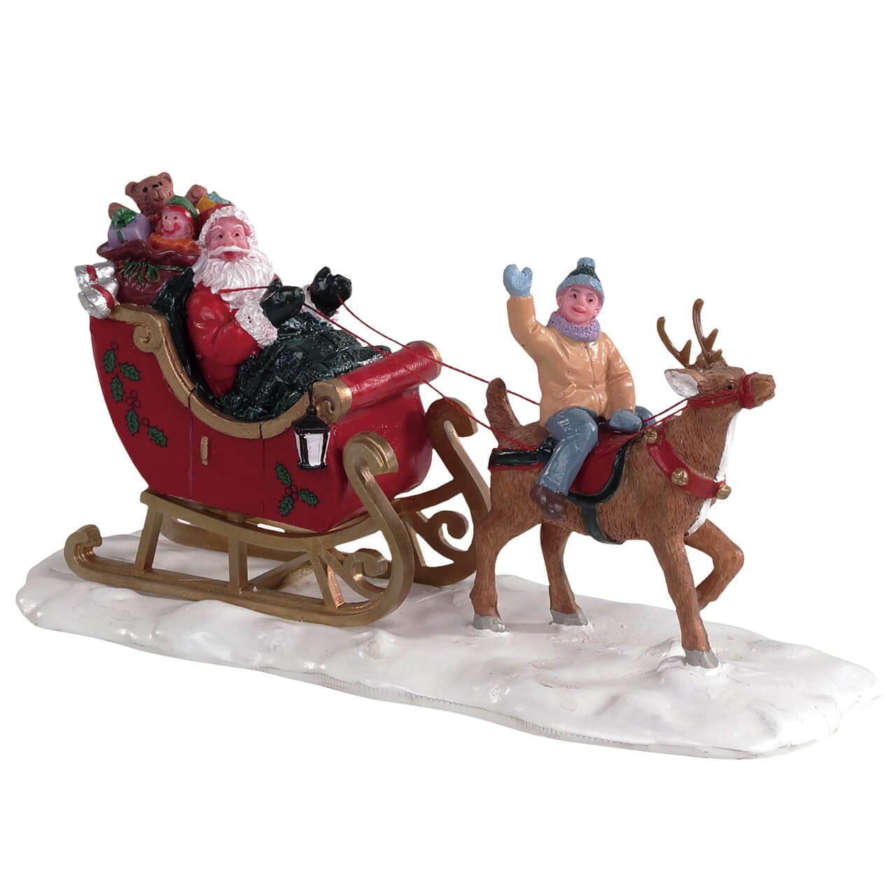 lemax-santa-s-sleigh-tra-neau-du-p-re-no-l-avec-renne-figurine image 5