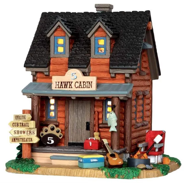 lemax-5-hawk-cabin-cabane-miniature-de-village image 1