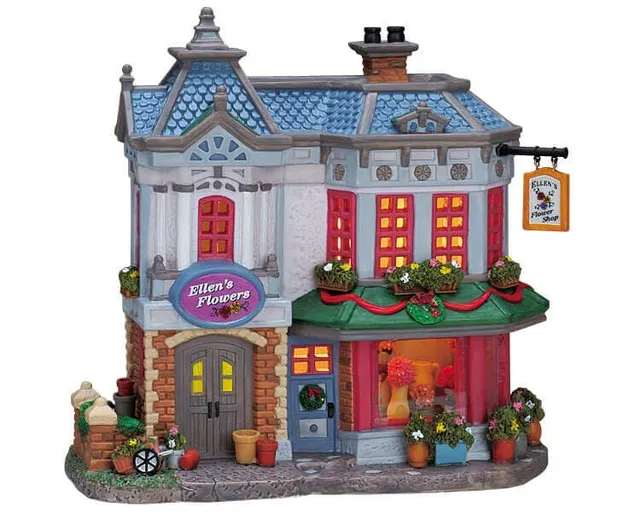 lemax-ellen-s-flower-shop-fleuriste-miniature-lumineux image 1