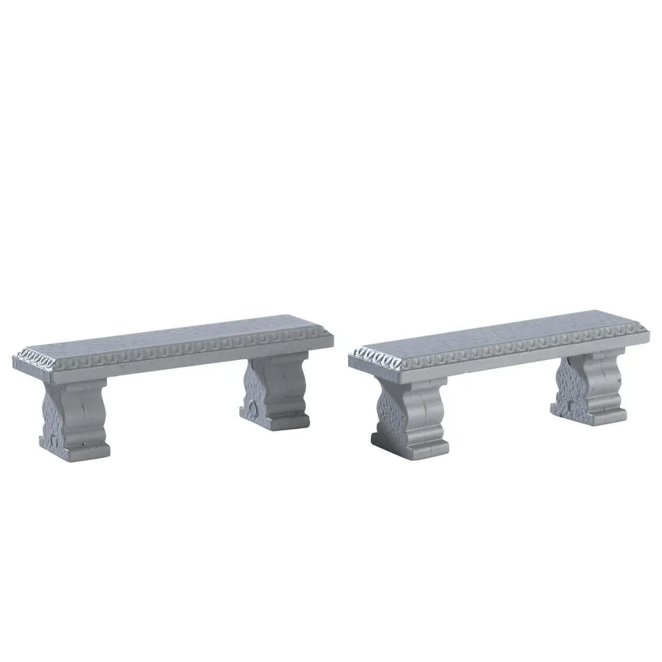 lemax-plaza-bench-set-of-2-lot-2-bancs-miniatures image 1