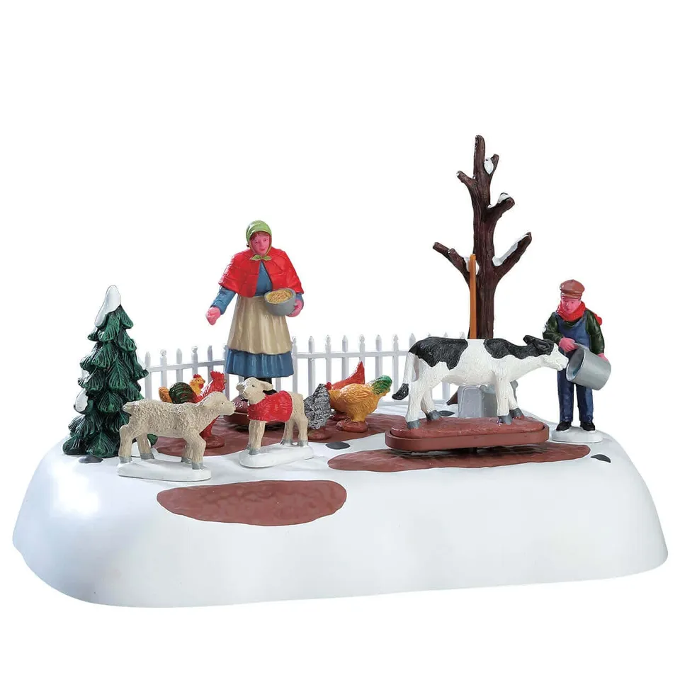 lemax-winter-farm-chores-figurine-miniature-anim-e-de-ferme image 1