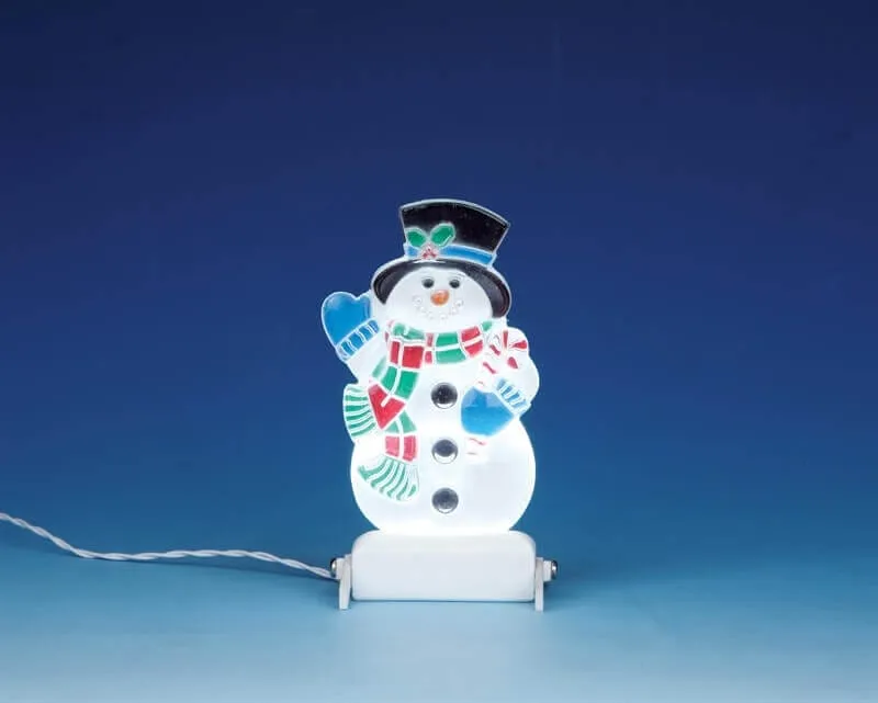 lemax-yard-light-snowman-lampadaire-bonhomme-de-neige-miniature image 1