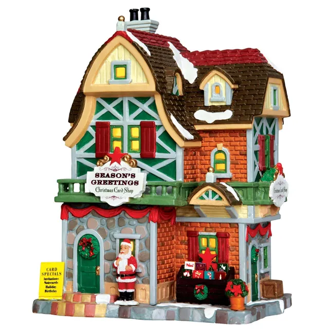 lemax-season-s-greetings-christmas-card-shop-boutique-miniature-lumineuse image 1