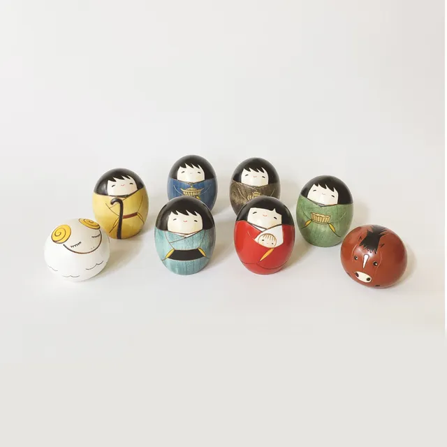 usaburo-kokeshi-the-nativity-christ-k-tan-set-figurines-no-l-japonais image 1