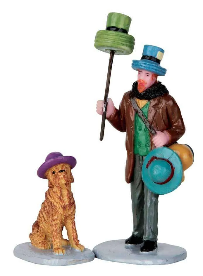lemax-hat-peddler-set-de-2-figurines-miniatures image 1