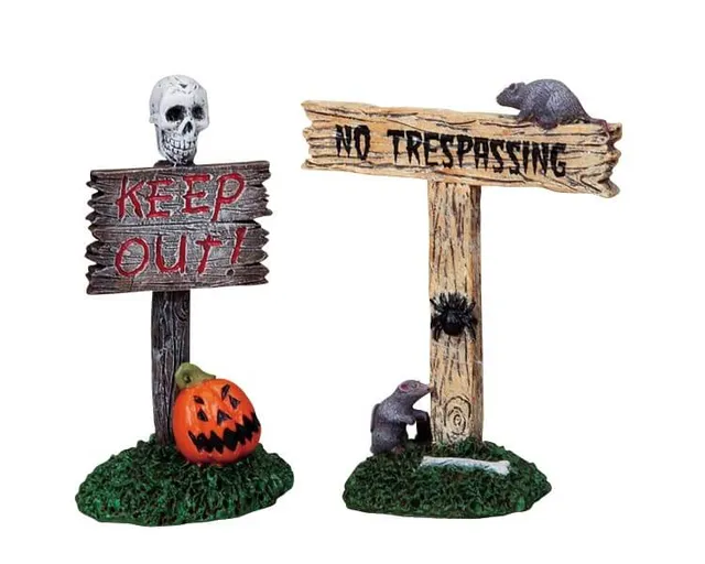 lemax-scary-signs-accessoire-panneaux-halloween-spooky-town image 1