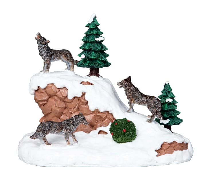 lemax-wolf-pack-meute-de-loups-miniature-de-village image 2