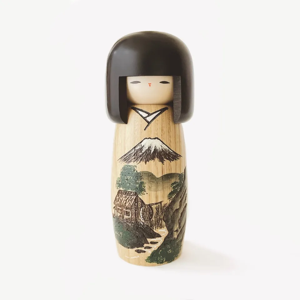 usaburo-kokeshi-sansui-fuji-figurine-artisanale-19-cm image 1