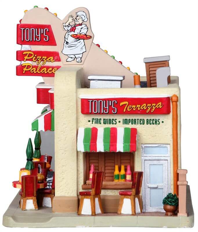 lemax-tony-s-pizza-palace-b-timent-miniature-de-village-anim image 3