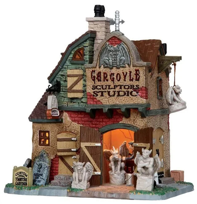 lemax-gargoyle-sculptor-s-studio-b-timent-lumineux-spooky-town image 1
