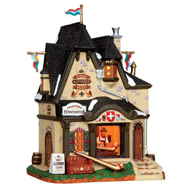 lemax-village-alphorn-maker-figurine-miniature-artisanale image 1