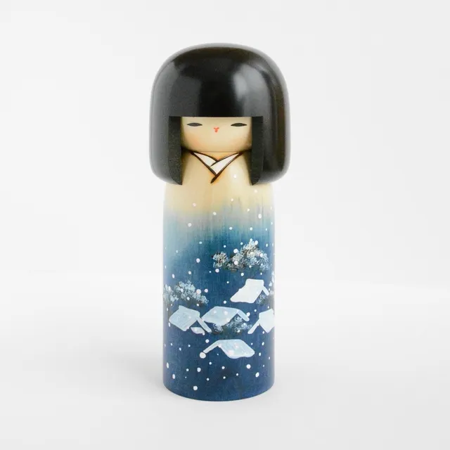 usaburo-kokeshi-yuki-gesh-paysage-enneig-kokeshi-classique-19-cm image 1