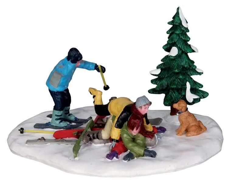 lemax-ski-pile-up-figurine-miniature-comique-de-ski image 1