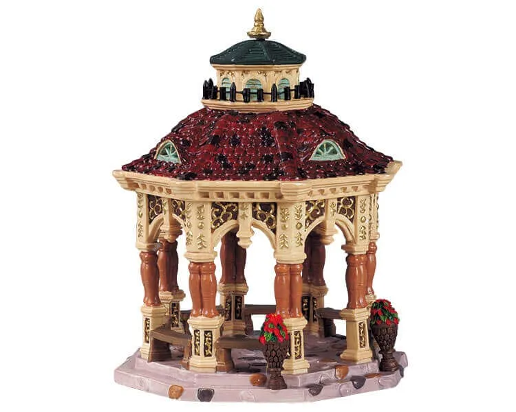 lemax-gilded-gazebo-kiosque-dor-miniature-pour-village-de-no-l image 1