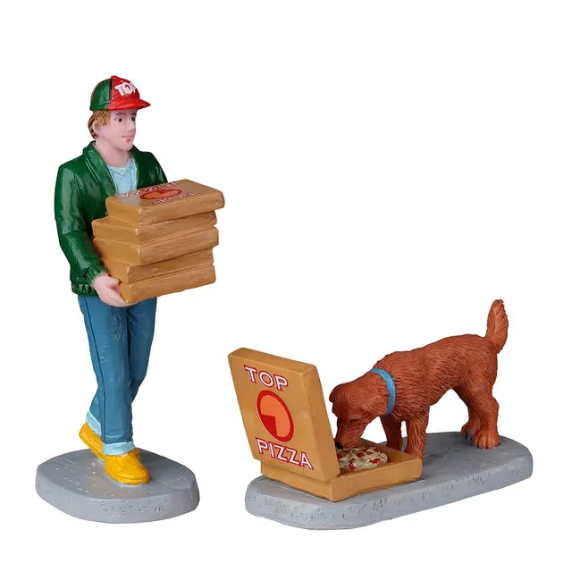 lemax-harvest-crossing-top-pizza-delivery-set-2-figurines image 1