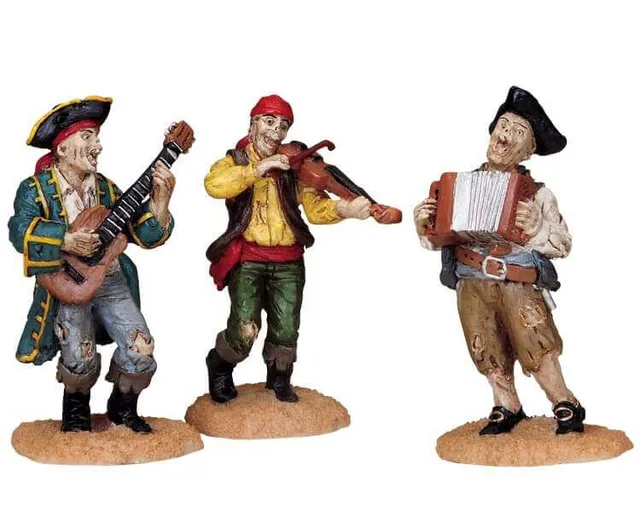 lemax-pirate-shanty-tune-figurine-miniature-pirates-spooky-town image 1