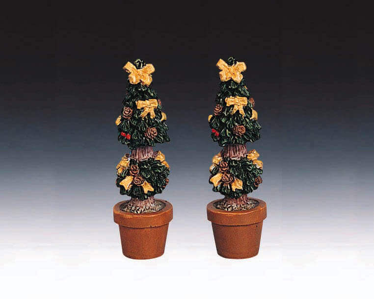 lemax-cone-shaped-topiaries-lot-topiaires-c-nes-miniatures image 1