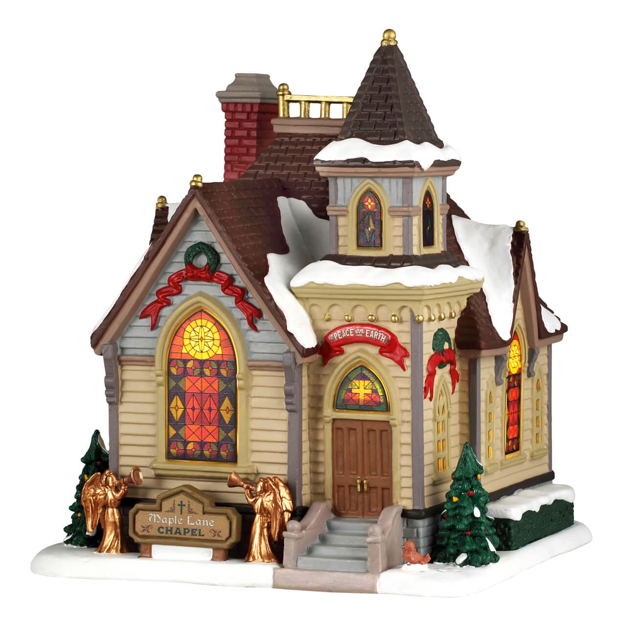 lemax-maple-lane-chapel-chapelle-miniature-illumin-e-harvest-crossing image 1