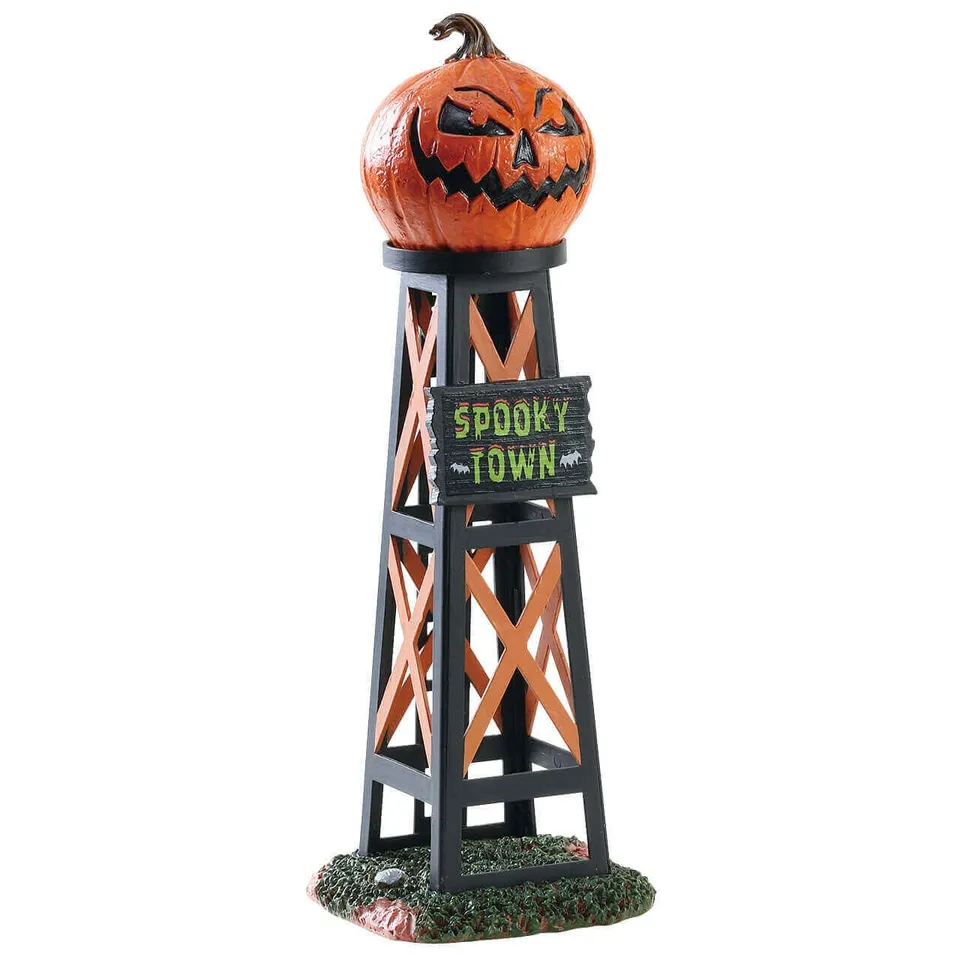 lemax-evil-pumpkin-water-tower-tour-miniature-spooky-town image 1
