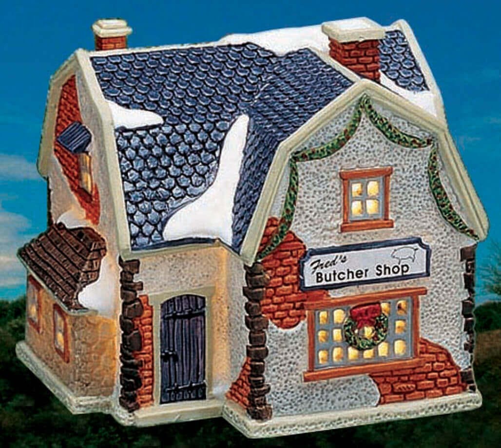 lemax-fred-s-butcher-shop-boucherie-miniature-lumineuse image 1