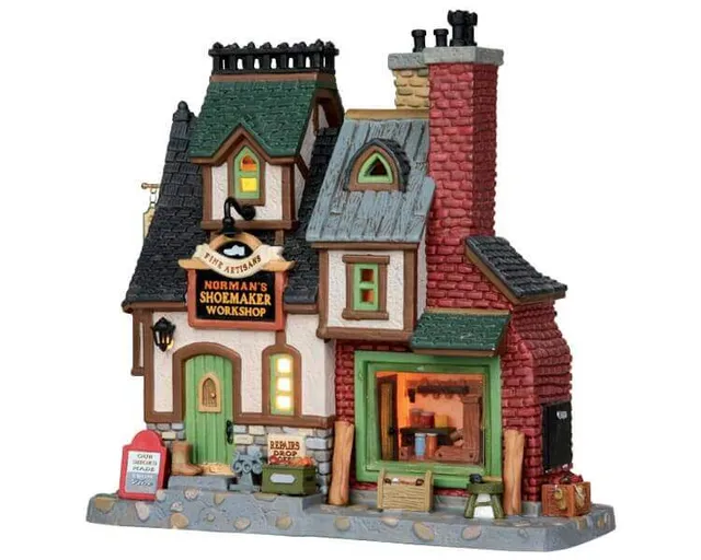 lemax-norman-s-shoemaker-workshop-atelier-miniature-de-collection image 1