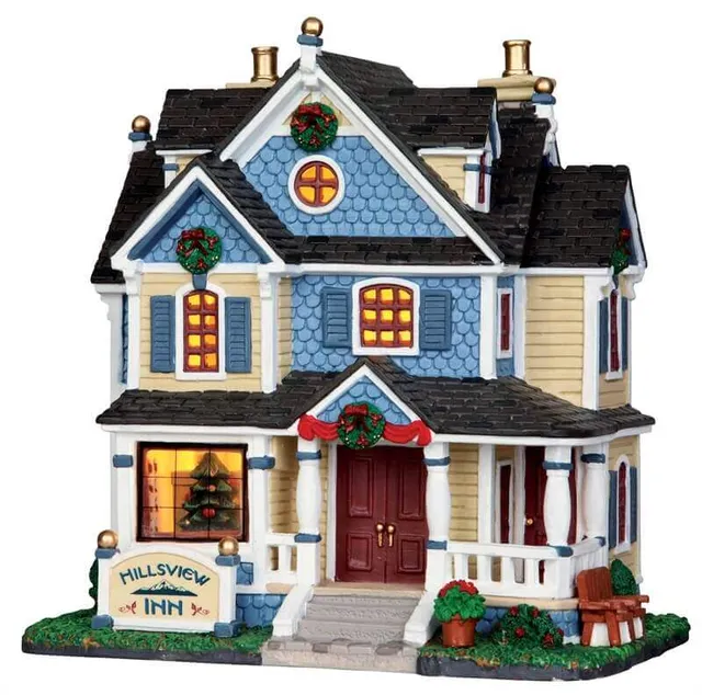 lemax-hillsview-inn-maison-miniature-village-illumin-e image 1